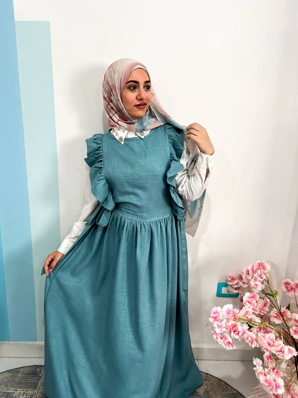 فستان كت كتان
